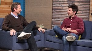 Poster for Adam Scott Wears a Red Oxford Shirt & Jeans
