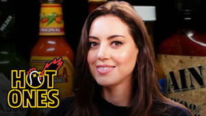 Poster for Aubrey Plaza Snorts Milk While Eating Spicy Wings