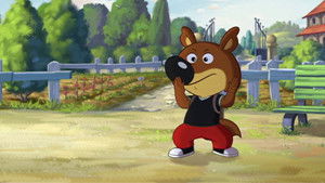 Poster for Mini Wolf digs his heels in