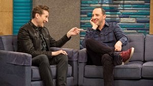 Poster for Tony Hale Wears a Blue Flannel Shirt and Fuchsia Sneakers