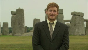 Poster for Parks and Recreation in Europe: Andy at Stonehenge