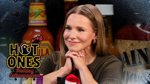 Poster for Kristen Bell Gets Festive on the Hot Ones Holiday Extravaganza