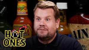 Poster for James Corden Experiences Mouth Karma While Eating Spicy Wings