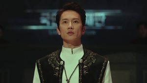 Poster for A Monster Emerges in Turbulent Times